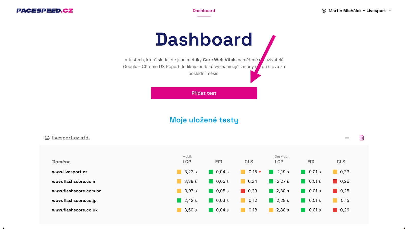 Adding Tests to Dashboard