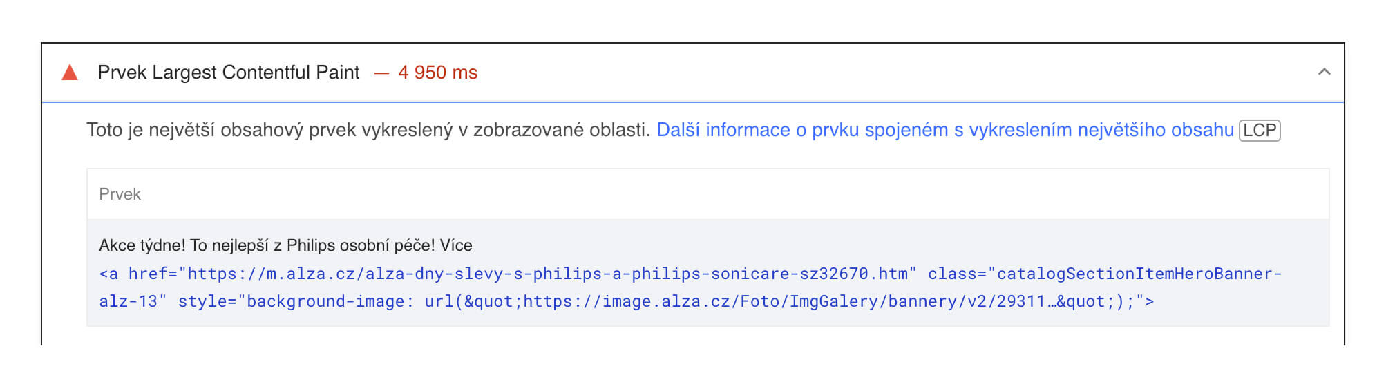 PageSpeed Insights PageSpeed Insights: LCP element