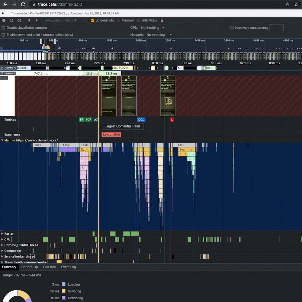 Trace.cafe: jednoduchý způsob, jak sdílet profily z Performance tabu