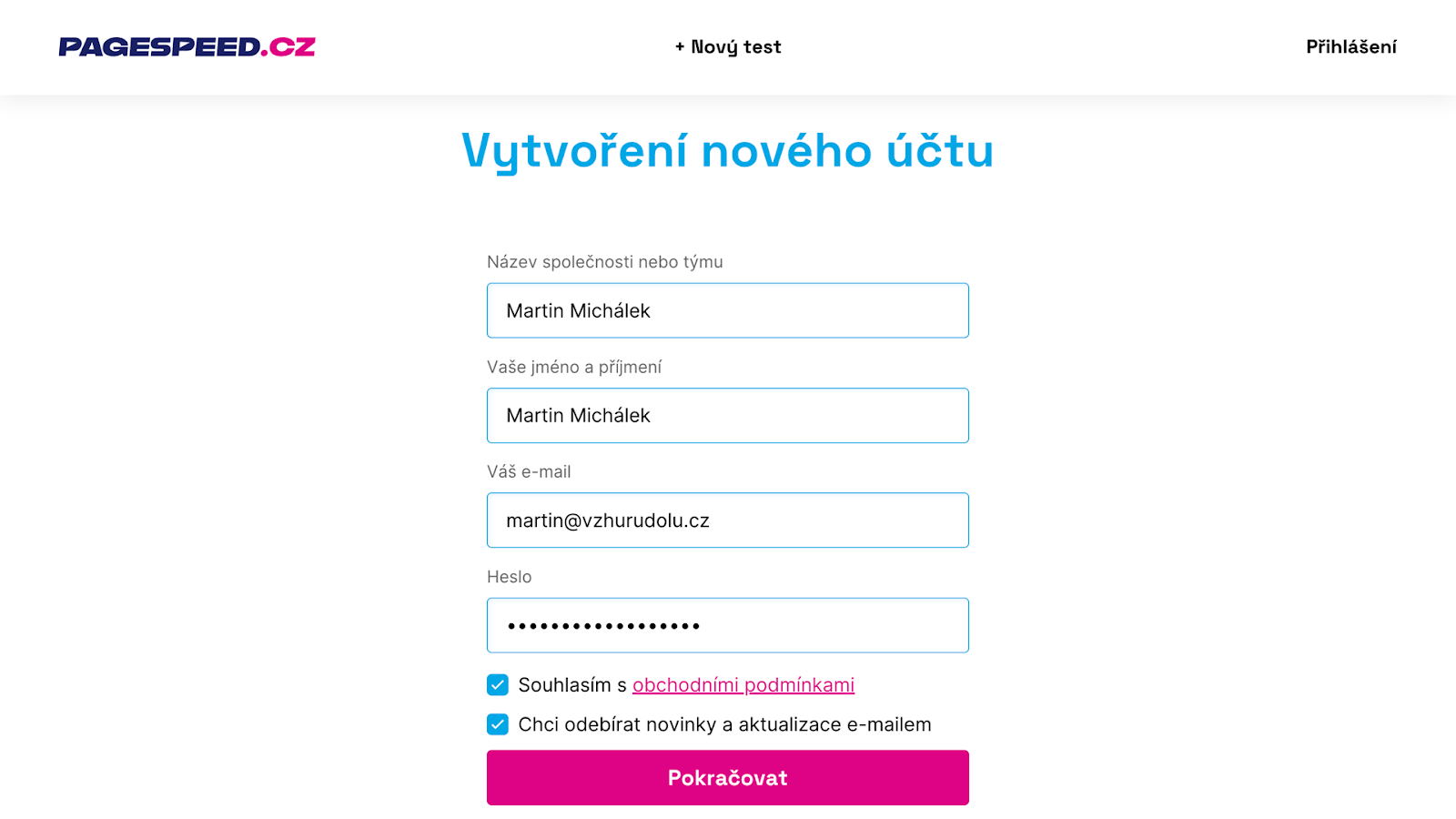 Creating a new account Creating a new account